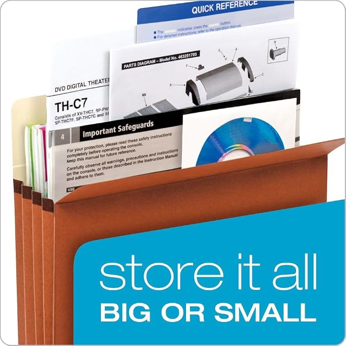Pendaflex File Pockets, 1.75 Inch Expansion, Brown, Letter, 25 per box (1514C-OX)