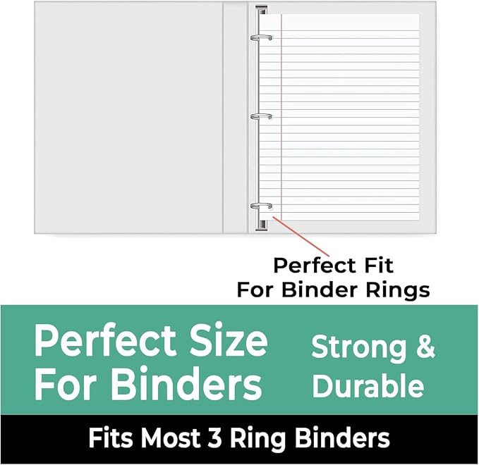 Rosmonde 6750 Sheets Loose Leaf Paper Bulk, 45 Pack, College Ruled Paper | Bulk Notebook Paper, 8" x 10.5", 150 Sheets/Pack, Bulk Office Filler Paper, 3 Hole Punched, College Ruled Paper For Binder