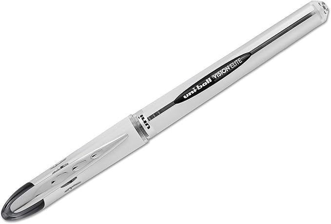 uniball Vision Elite Stick Bold Point Roller Ball, 6 Black Ink Pens (61102)