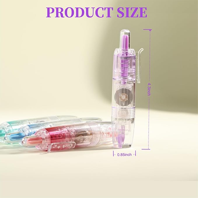 Refillable Correction Tape, 157 ft Total – 2 Pre-Filled Dispensers + 6 Snap-In Refills, School & Office Supplies, Purple+Green