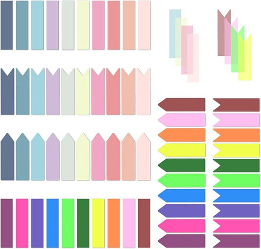 Temiary 1200 Pcs Transparent Sticky Index Tabs, Page Marker for Bible Study | Translucent Arrow Flag Tab Sticky Notes for Bookmarks Bible Tabs Notebook School Supplies
