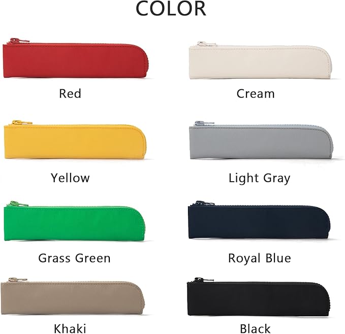 Slim Pencil Case Small Pencil Pouch Pen Case (Grass green/OF)