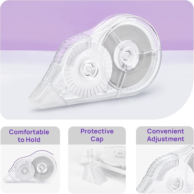 4 Pcs Long-Lasting Correction Tape, 98.43 Ft White Wrong Out Tear-Resistant Bulk, Instant Corrections Easy To Use Applicator for School, Office, Note Taking, Journal