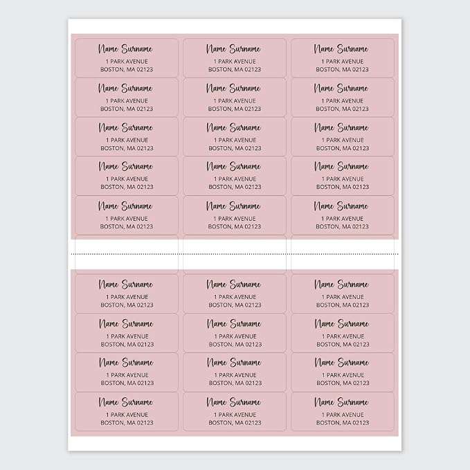 Dotty about Paper Personalized Blush Pink Colorblock - Return Address Labels x 100