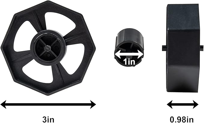 Desktop Tape Dispenser Adhesive Roll Holder (Fits 1" & 3" Core) with Weighted Nonskid Base Black