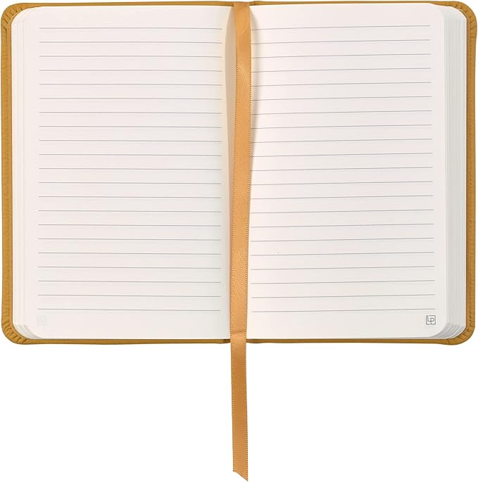 Leather Pocket Notebook, Writing Journal, Full-Grain Leather, Narrow Ruled Paper, Notebooks for Work & School, Butter Yellow (5.7" x 3.8”)