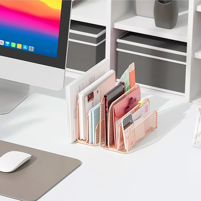 gianotter Mail Organizer Countertop, Mail Sorter with 3-Slot | Mail Holder Letter Holder for Desk Bill Organizer for Office Receipts and Letter Paper Storage