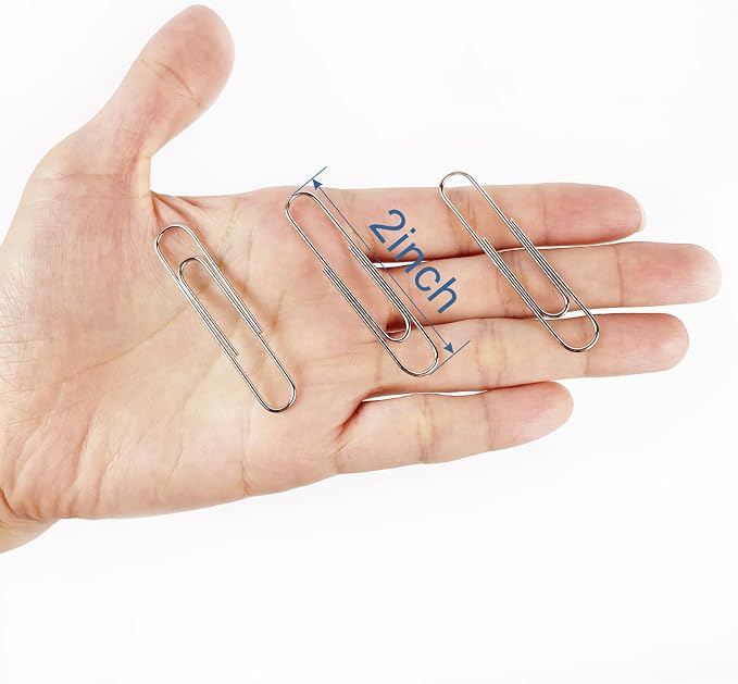 Jumbo Paper Clips, 240pcs 2 Inch Large Silver Paper Clip, Big PaperClips for Paperwork Office School and Personal Use