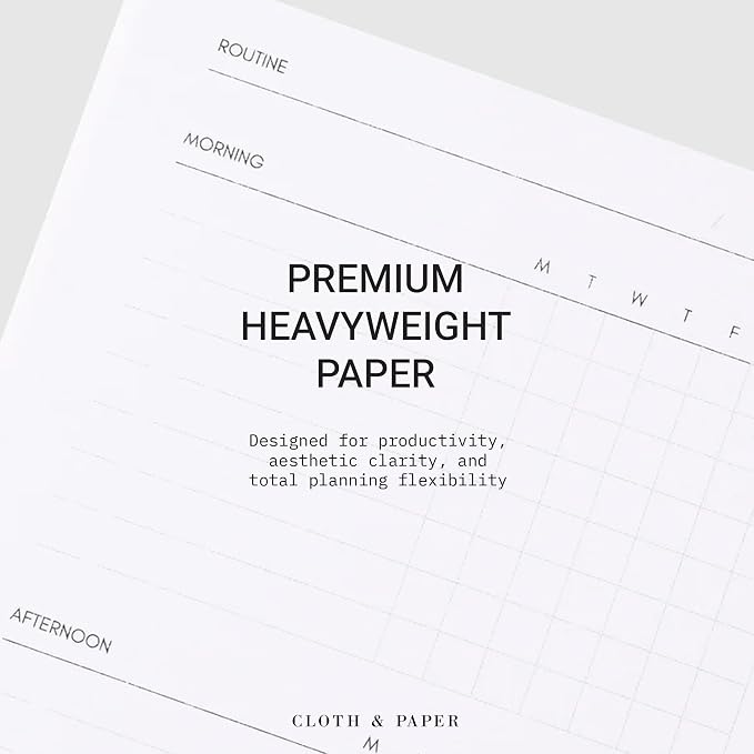 Cloth & Paper Travel Notebook | Routine Builder Planner – Beignet | Pocket Plus Habit Tracker Notebook 3.2" x 6" | Routine Planner for Habit Tracking, Goals & Daily Productivity – Soft Touch Cover