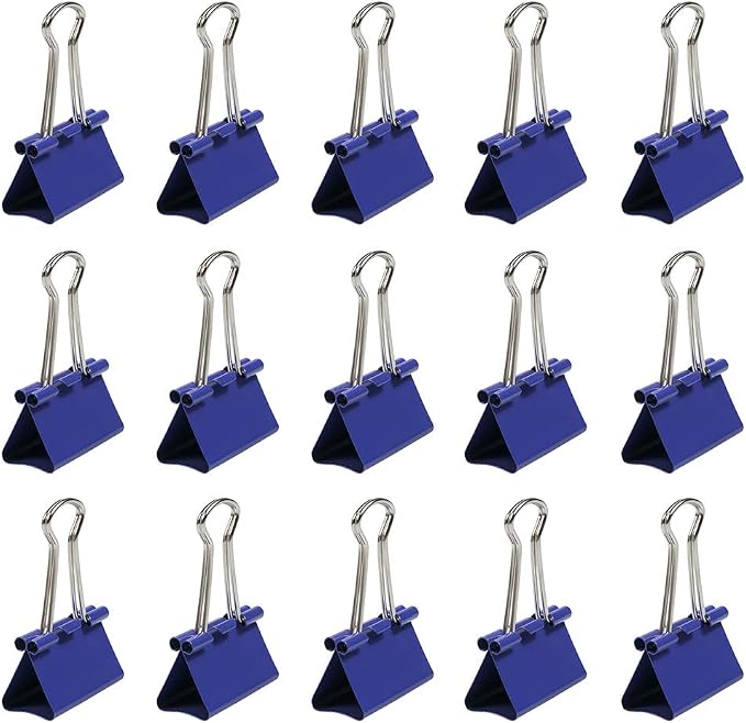JAM PAPER Colorful Binder Clips - Medium - 1 1/4 Inch (32 mm) - Purple Binderclips - 15/Pack