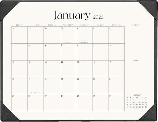 Large Desk Calendar 2026-2027 with Desk Mat, Desktop Calendar 18 Monthly Runs from January 2026 to June 2027, Desk Pad Calendar 22 x 17 Inch Perfect for Planning, Organizing, and Scheduling Your Life (Black)