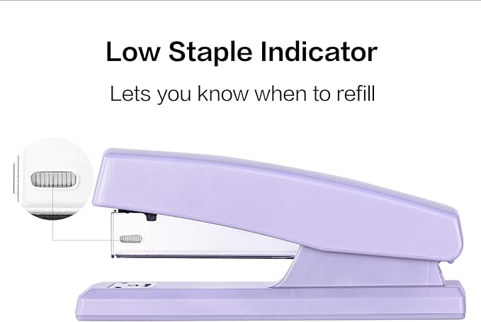 Deli Stapler, Desktop Staplers with 640 Staples, Office Stapler, 25 Sheet Capacity, Purple