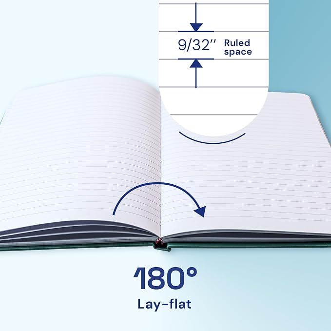 ONAVIA A5 Notebooks for Work, Lined Journal, 160 Pages, Cornflower | 80 Sheets, 5.8 x 8.3 in, Lay Flat, College Ruled, A5 Hardcover Journal, Lined Notebook for Work, School, Note Taking