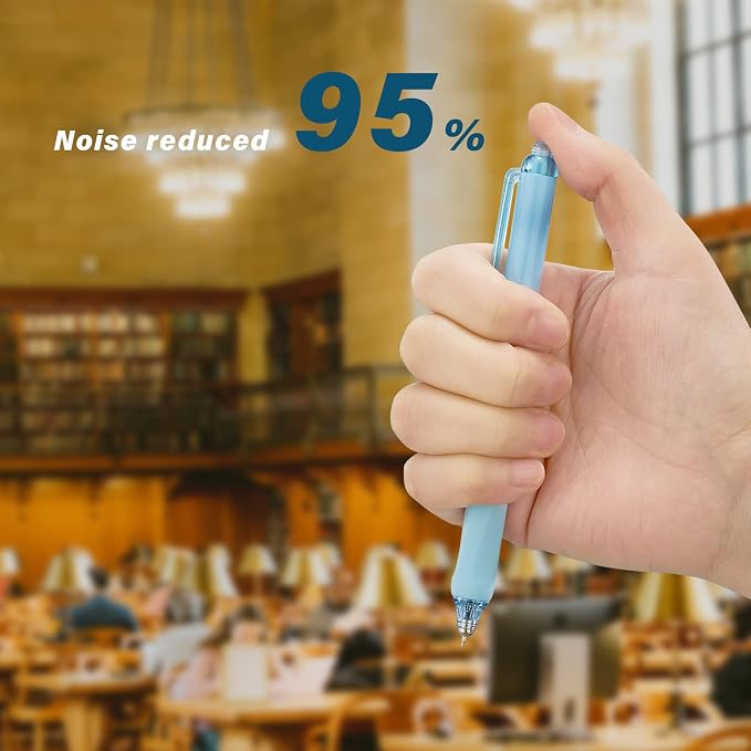 ParKoo Gel Pens Quick Dry Ink Fine Point 0.5mm, Retractable Rolling Ball Blue Ink Pen, Click Silent Pens Set for Journaling Notetaking Drawing Sketching Smooth Writing Non Bleed 12pcs