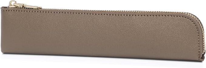 Slim Pencil Case Small Pencil Pouch Pen Case (Pearl Brown/FL)