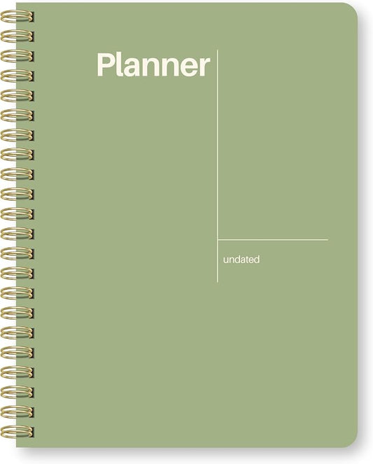 Undated Weekly Planner, 8.5" x 11", Dashboard Layout, Green | Dateless, Top Priorities, To Do List, Habit Tracker, Weekly Notes Space, Weekly Reflection, For Work, School & Life