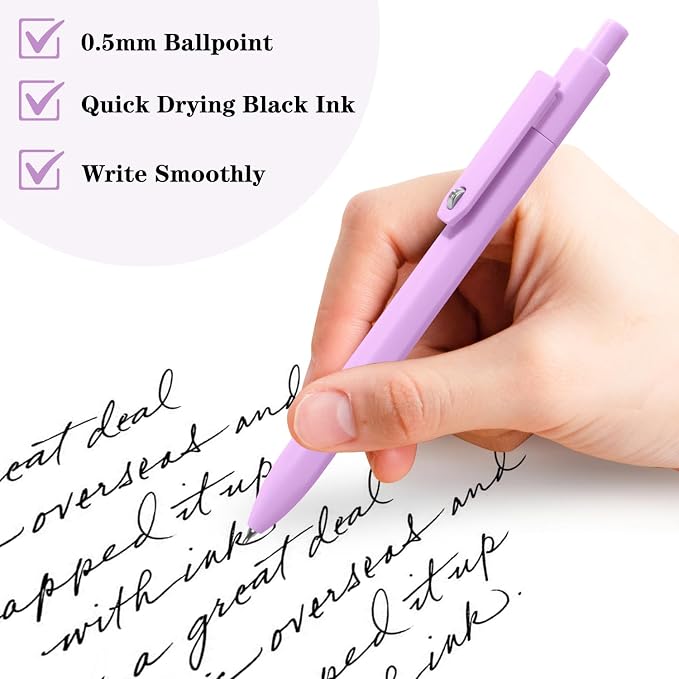 Piochoo 8 Pack Pens, 0.5mm Black Ink Gel Pens,Quick Dry Smooth Writing Morandi Pen Journaling Pen for Office School Supplies for Women Girls Nurse Teacher Gifts
