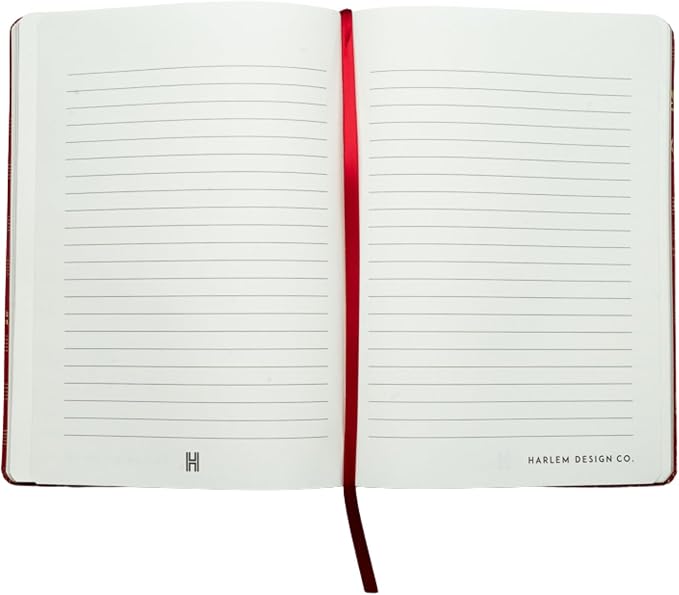 HARLEM CANDLE CO. – Ode to Josephine Luxury Journal, Red & Gold – 300 Lined Pages | Vegan Leather Cover, Gilded Edges, Ribbon Bookmark | Inspired by Josephine Baker (Red/Gold)