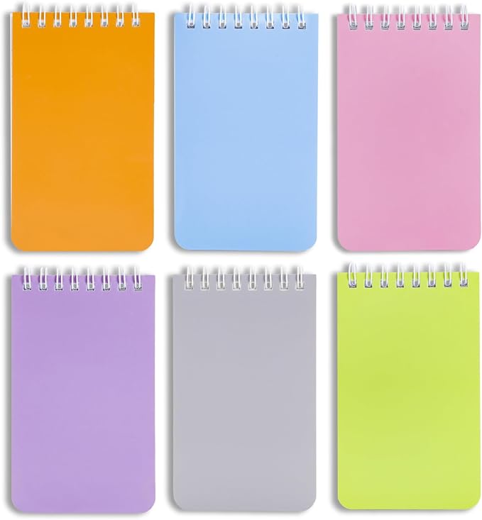 QiCheng 6pacs Pocket Notebook Mini Notepad Small Spiral Notebooks 3X5Inch | functionality PortabilityPortability convenience