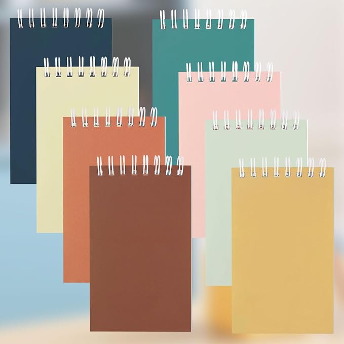 24 Pack Mini Notebooks for Kids Small Spiral Journal Notepads Party Favor | 3.9x2.4 Colorful Pocket Writing Memo Note Pads with Lined Pages for Men Women Work Schools Classroom Home Office Supplies