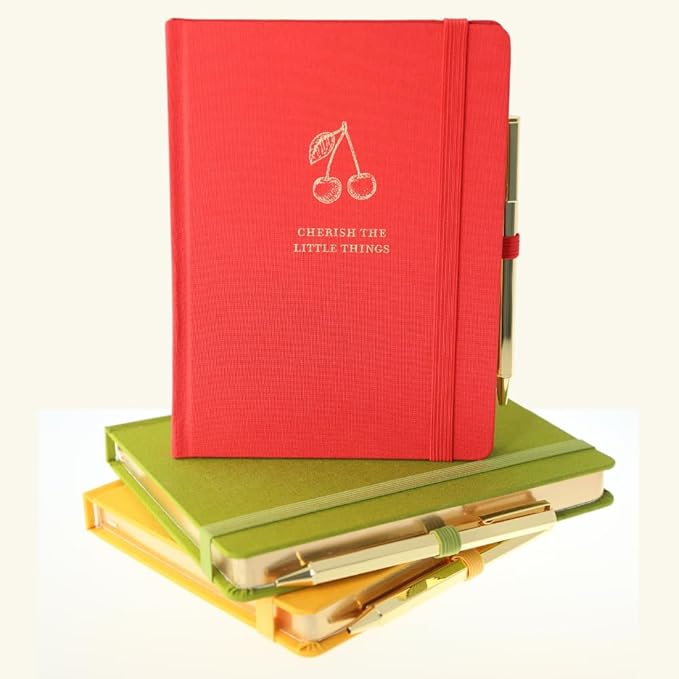Graphique Bee Lined Journal Plus Pen Luxe Collection, Hardcover Diary Notebook for Writing, Gold Foil Embossing, 160 Pages, 6” x 8”