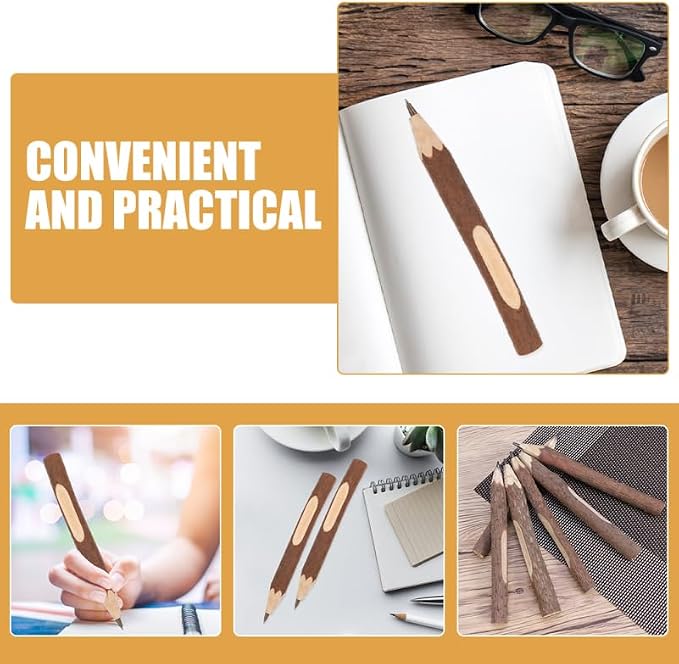 Tofficu 10Pcs Mini Wood Rustic Birch Tree Twig Pencils Natural Wooden Tree Bark Pencils for Kids Drawing Art Supplies 5.12 Inch