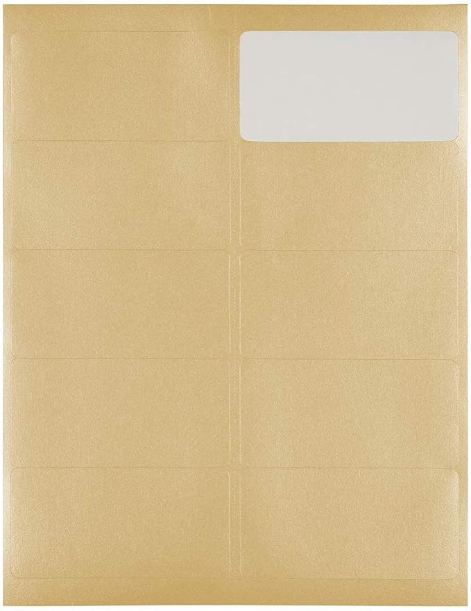 JAM PAPER Shipping Address Labels - Standard Mailing - 2 x 4 - Gold Metallic - 120/Pack