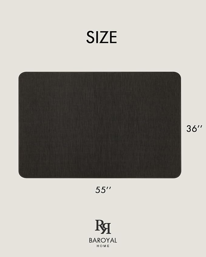 BARoyal Office Chair Mat for Hardwood Floor Under Desk Computer Rolling Chair Mat for Wood/Tile Floor Non-Slip Heavy Duty Desk Rug PVC Plastic Hard Floor Protector 36"x 55" (Espresso)