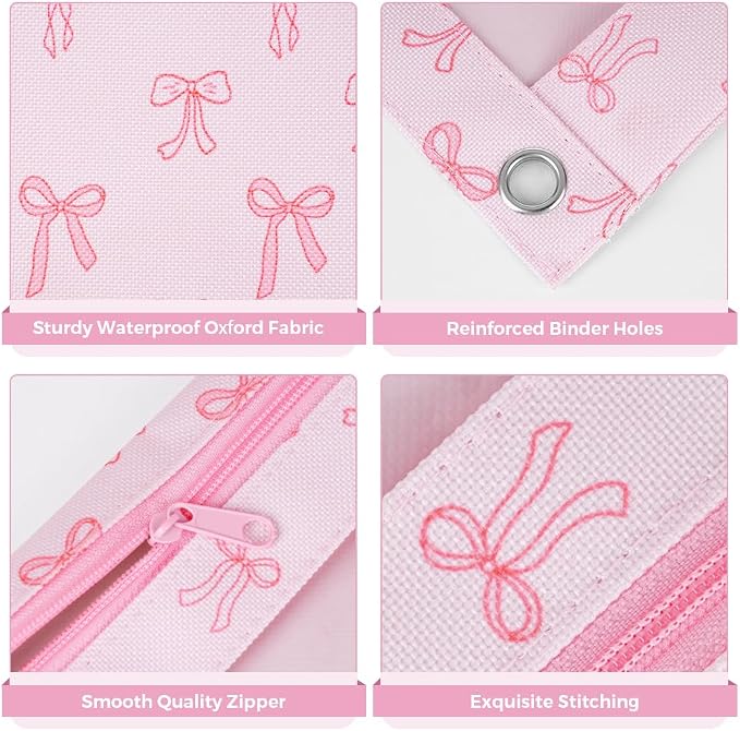 3 Ring Pencil Pouch for Binder, Zipper Pencil Case with Clear Window, Durable Binder Pencil Pouch for School Supplies, Fits Standard 3 Ring Binders, Organizer for Students, Teachers & Office Use