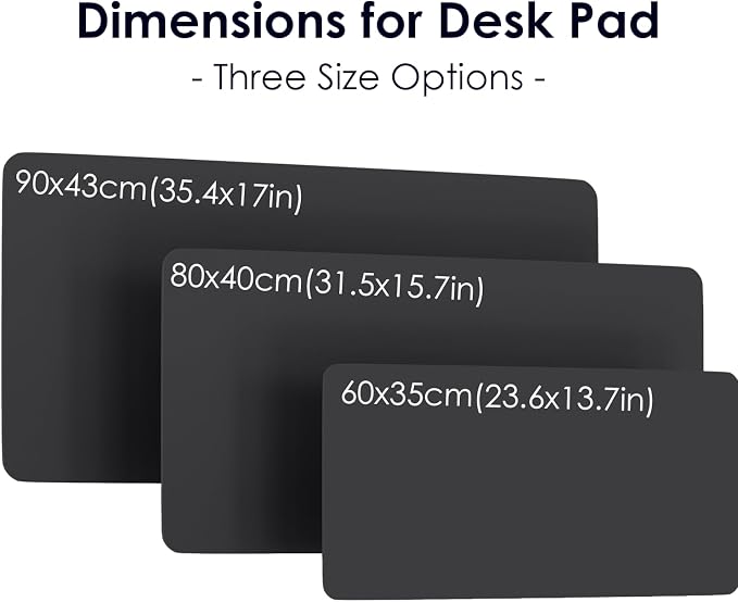 Leather Desk Pad Protector, Waterproof Mouse Pad, PU Desk Mat, Office Desk Cover, Desk Writing Mat for Office/Home/Work/Cubicle (Black) 35.4x17 in