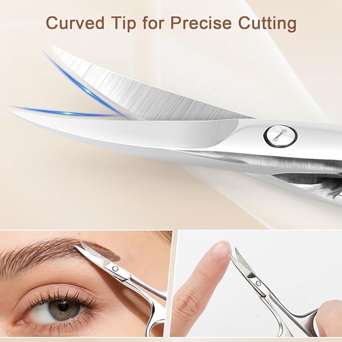 Hdama Eyebrow Scissors, Mini Grooming, Nose and Facial Hair, Men Women | For trimming mustache, beard, and facial hair. Compact mini scissors for precise grooming.