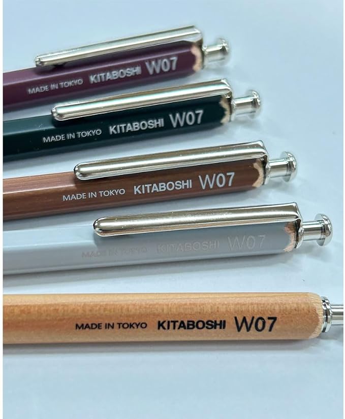 Kitaboshi 0.7mm Mechanical Pencil, Wooden Barrel, #0 2B, Black Lead, Natual Wood, 1ea (W07-600N)