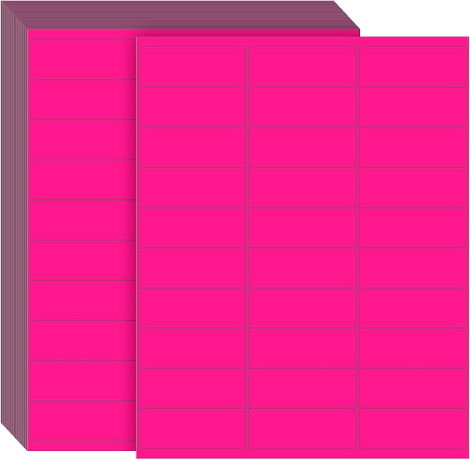 Geyee 1800 Pcs Fluorescent Address Labels Colored Address Labels 1'' x 2-5/8'' Neon Color Printable Stickers for Printer Return Mailing Shipping Message (Fluorescent Peach Red)
