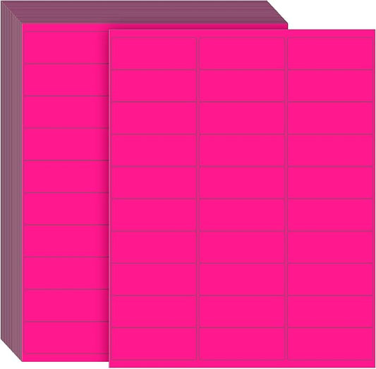 Geyee 1800 Pcs Fluorescent Address Labels Colored Address Labels 1'' x 2-5/8'' Neon Color Printable Stickers for Printer Return Mailing Shipping Message (Fluorescent Peach Red)