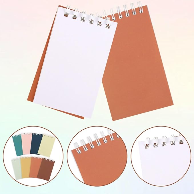 24 Pack Mini Notebooks for Kids Small Spiral Journal Notepads Party Favor | 3.9x2.4 Colorful Pocket Writing Memo Note Pads with Lined Pages for Men Women Work Schools Classroom Home Office Supplies