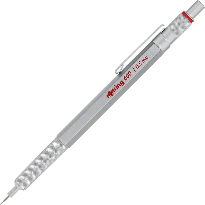 rOtring 600 Mechanical Pencil, 0.5 mm, Silver Barrel (1904445)