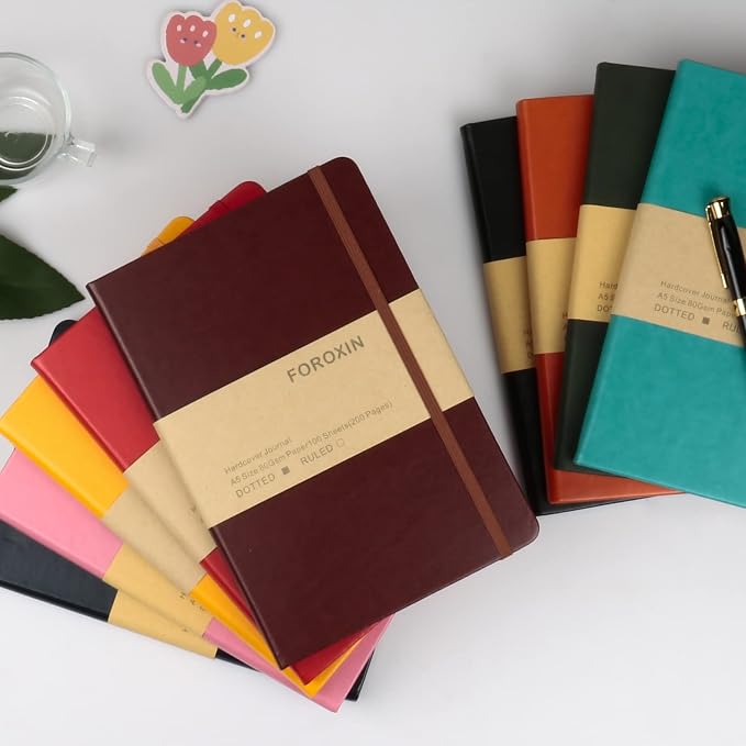 Journal notebook (A5-Dotted, Pink Color),192 Pages, Medium 5.7X8.3 inches - 80 gsm Thick Paper, Hardcover