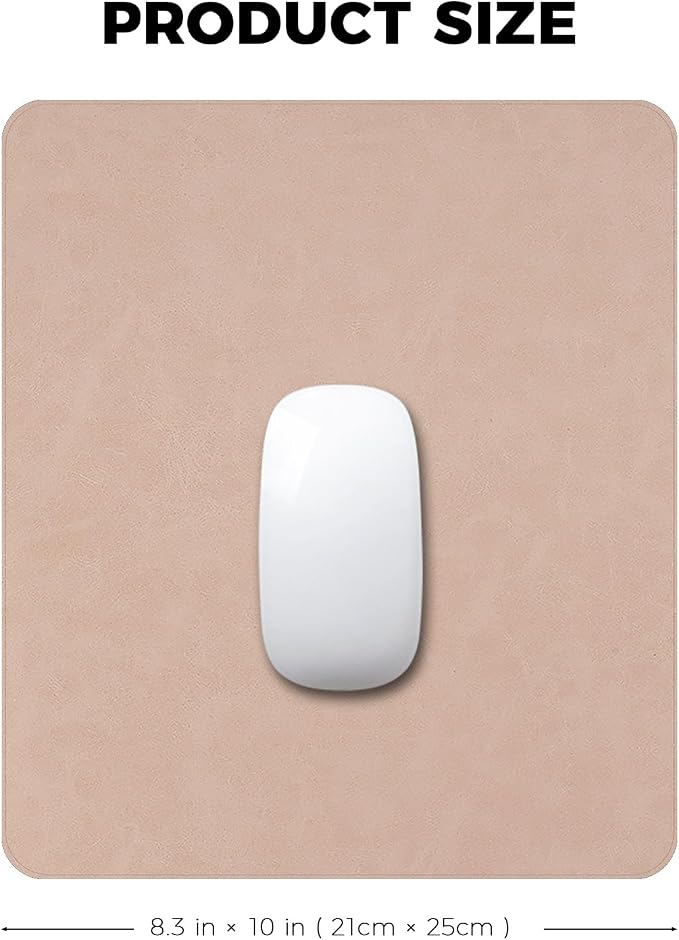 Mouse pad, Non-Slip Washable Waterproof Computer Mouse mat Thick for Laptop Wireless Mouse Home Office Travel, Portable 9.8"x 8.3" S Beige