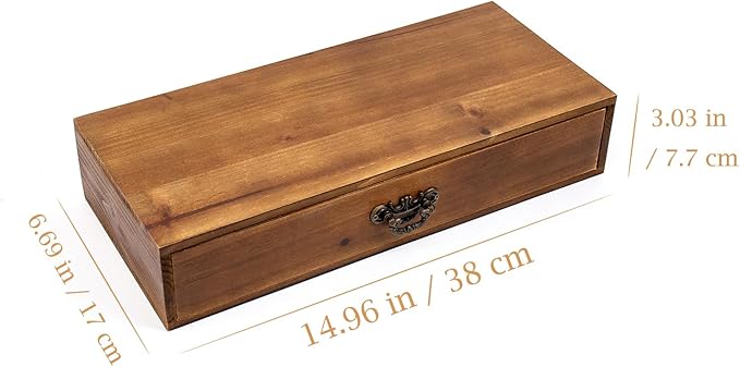 Wooden Drawers Organizer Solid Desktop Drawer Storage Box Organizer | Office Organization for Countertop Table To Store Mail, Phone, Suppliers, Glasses (Wood)