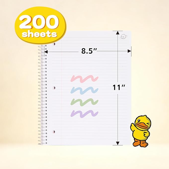Comix Plastic Cover 3 Subject Notebook, 150 Sheets College Ruled Notebook with 3 Dividers for Office/School/Home (Blue, White, Green)