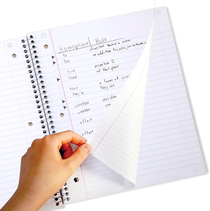 Five Star Spiral Notebook + Study App, 5 Subject, Wide Ruled Paper, Fights Ink Bleed, Water Resistant Cover, 8" x 10-1/2", 200 Sheets, Fire Red (72041) (Pack of 2)