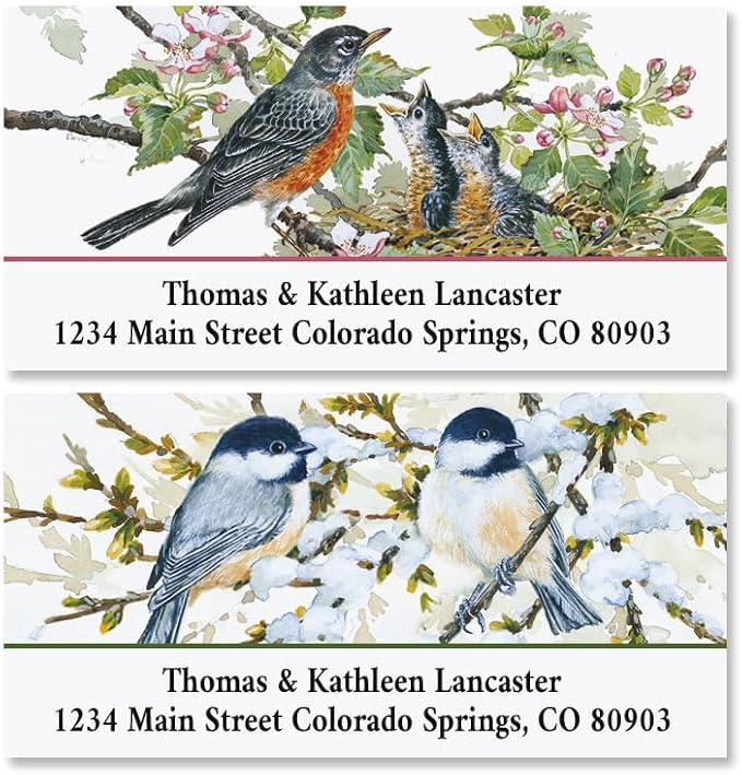 Colorful Images Birds Return Address Labels | Garden Friends, 144 Count, Self-Adhesive on Flat-Sheet Labels, Customize with Name & Shipping Address