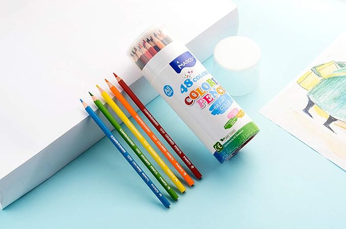 oily soft core smooth color pencil, 48 colors, smooth strokes