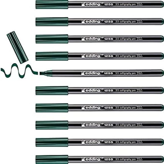 edding 1255 Calligraphy Pen Green 3.5mm Nib - Box of 10