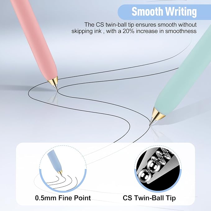 Gel Pens 12-Pack, 0.5mm Black Ink Fine Point Smooth Writing Pens, Quick Dry Ink No Smudge, Retractable Pens for Journaling Note Taking,Gift for Nurses,Teachers,Gift for Nurses,Teachers