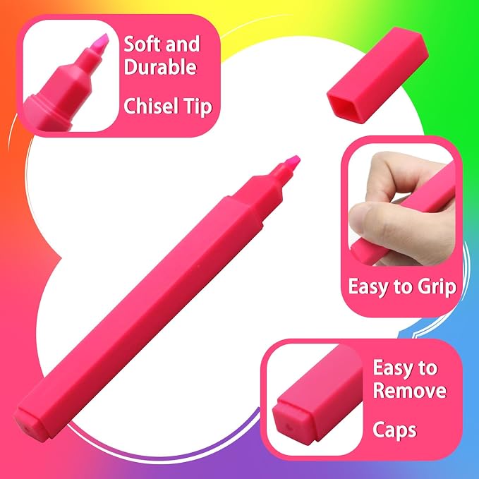 Vitoler Highlighters Assorted Colors,Bright Color, Chisel Tip 12pcs | Aesthetic,Cute Pastel,high quality for bible study,books,journal,writing,school office