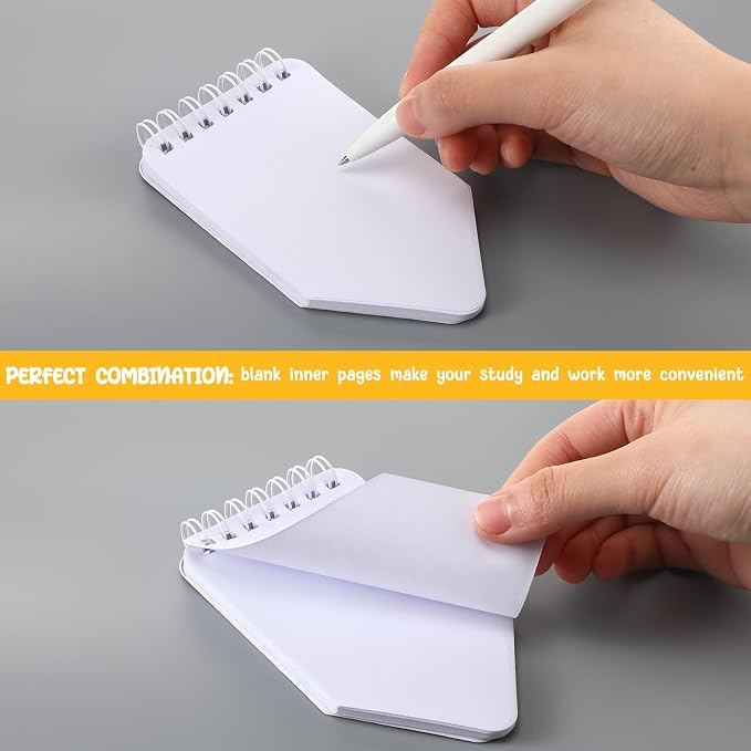 Resurhang 24 Pcs Back to School Mini Notebooks Bulk Small Pocket Spiral Notebook Pencil Shape 50 Pages Cute Tiny Notepads Memo Pads for Office Teacher Students Graduation Gifts Classroom Prizes