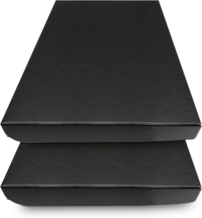 Golden State Art, Clamshell Archival Storage Box 13x19, Black, Pack of 2 | Acid-Free Photo Box with Metal Edge Corner, Preserve And Store Paper Documents Cards Prints Arts and Crafts DIY Projects