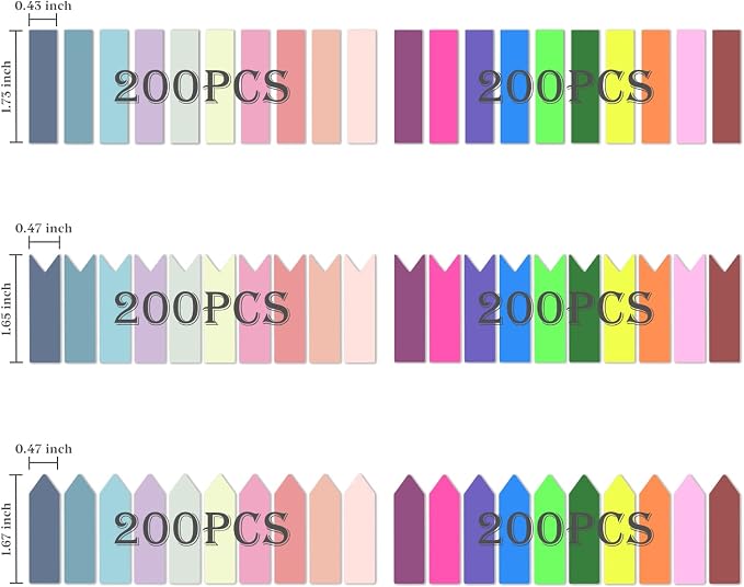 Temiary 1200 Pcs Transparent Sticky Index Tabs, Page Marker for Bible Study | Translucent Arrow Flag Tab Sticky Notes for Bookmarks Bible Tabs Notebook School Supplies