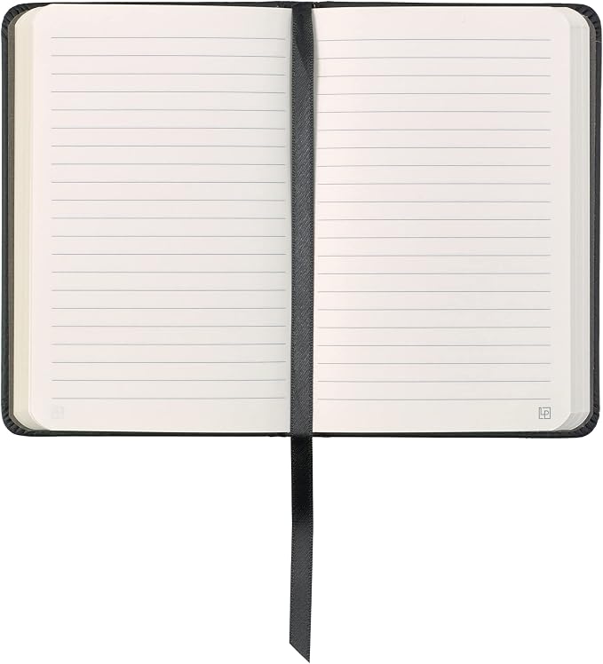 Classic Leather Notebook, Hardcover, Midnight Black, Pocket (3.8" x 5.7"), 240 Pages, Inspire Collection